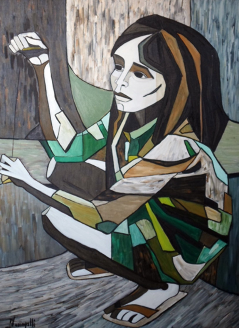 Untitled Painting 1970 45x33 Super Huge Original Painting by Luigi Fumagalli Untitled Painting 1970 45x33 Super Huge Original Painting by Luigi Fumagalli