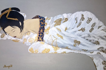 Untitled, His Wife 1980 41x30 Huge Original Painting - Luigi Fumagalli Untitled, His Wife 1980 41x30 Huge Original Painting - Luigi Fumagalli