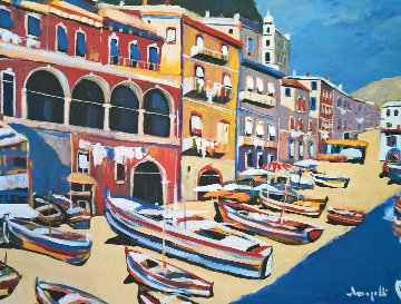 Untitled Italy 1980 36x46 Super Huge Original Painting - Luigi Fumagalli Untitled Italy 1980 36x46 Super Huge Original Painting - Luigi Fumagalli