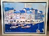 Untitled Itallian Port 1980 36x46 Huge Original Painting by Luigi Fumagalli - 1