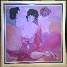 Untitled Japanese Women 1980 42x42 Huge Original Painting by Luigi Fumagalli - 1
