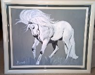 White Stallion 1980 39x38  Original Painting by Luigi Fumagalli - 1