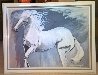 White Stallion 1980 37x47 Huge Original Painting by Luigi Fumagalli - 1