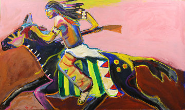 Black Horse 36x60 Original Painting - Malcolm Furlow Black Horse 36x60 Original Painting - Malcolm Furlow
