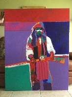 Chaco Apache 1989 56x48 Huge Original Painting by Malcolm Furlow - 1