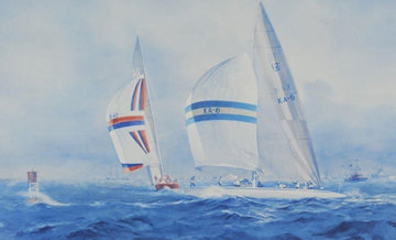 Australia II - Defeating Liberty USA in the Final Race For the Americas Cup 1983 Limited Edition Print - John Gable Australia II - Defeating Liberty USA in the Final Race For the Americas Cup 1983 Limited Edition Print - John Gable