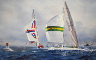 Australia II - Defeating Liberty USA in the Final Race For the Americas Cup AP 1983 Limited Edition Print by John Gable - 0