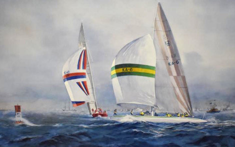 Australia II - Defeating Liberty USA in the Final Race For the Americas Cup AP 1983 Limited Edition Print - John Gable