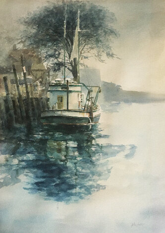 Capt Jim Watercolor 40x30 - Maine Watercolor - John Gable