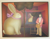 Untitled Self Portrait with Rabbit 30x40 Huge Original Painting by Igor Galanin - 1 Untitled Self Portrait with Rabbit 30x40 Huge Original Painting by Igor Galanin - 1