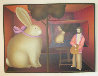 Untitled Self Portrait with Rabbit 30x40 Original Painting by Igor Galanin - 1 Untitled Self Portrait with Rabbit 30x40 Original Painting by Igor Galanin - 1