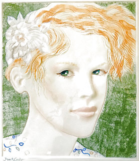 Short Red-Haired Female Bust Tile 17 inches Sculpture - Frank Gallo Short Red-Haired Female Bust Tile 17 inches Sculpture - Frank Gallo