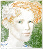 Short Red-Haired Female Bust Tile 17 inches Sculpture by Frank Gallo - 0
