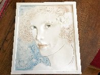 Curly-Haired Blonde Female Bust Tile 17 inches Sculpture by Frank Gallo - 1