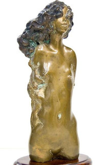 Young Girl Bronze Unique Sculpture 1971 16 in Sculpture - Frank Gallo