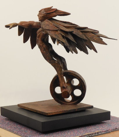 Winged Runner Unique Bronze Sculpture 9 in Sculpture - Theodore Gall
