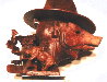 Cowboy Pig Bronze Sculpture 12 in Sculpture by Theodore Gall - 1