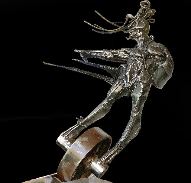 Untitled Figurative Steel Sculpture 1980 58 in - Huge - Unique Sculpture by Theodore Gall