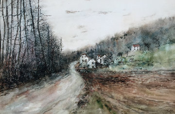 Les Verts Pasturages Watercolor 1987 29x22 Watercolor - Bernard Gantner Les Verts Pasturages Watercolor 1987 29x22 Watercolor - Bernard Gantner