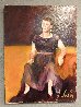 Woman in Purple Dress 1960 24x17 Early Original Painting by Jerry Garcia - 3