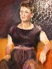 Woman in Purple Dress 1960 24x17 Early Original Painting by Jerry Garcia - 0