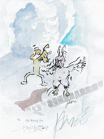 Dog Beating Pan AP - Watercolor Collaboration w/ Stanley Mouse Limited Edition Print - Jerry Garcia