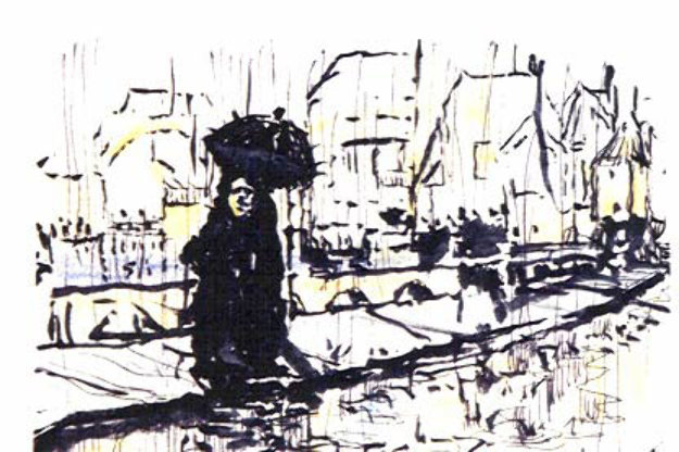 Paris in the Rain 1993 Limited Edition Print by Jerry Garcia Paris in the Rain 1993 Limited Edition Print by Jerry Garcia