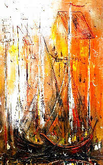 Untitled Seascape 1969 45x33 Super Huge Original Painting - Danny Garcia Untitled Seascape 1969 45x33 Super Huge Original Painting - Danny Garcia