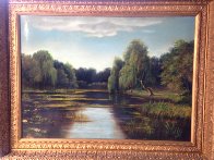 Untitled Landscape (Pond) 25x35 Original Painting by Reid Gardner - 2 Untitled Landscape (Pond) 25x35 Original Painting by Reid Gardner - 2