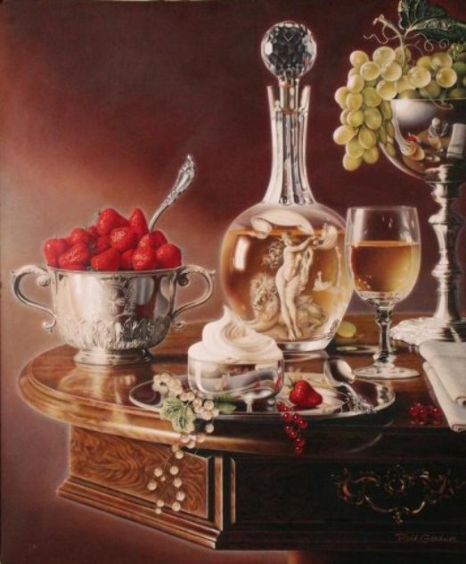 Strawberries And Currants 1976,  24 X 20 Original Painting by Reid Gardner