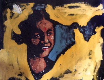 Girl in India 2007 60x72 Huge Original Painting - David Garibaldi Girl in India 2007 60x72 Huge Original Painting - David Garibaldi