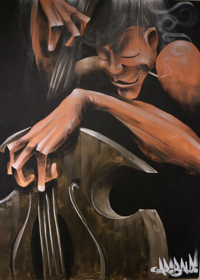 Bass Smoke 2005 48x36 Original Painting by David Garibaldi Bass Smoke 2005 48x36 Original Painting by David Garibaldi