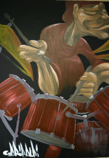 Drummer 2005 40x30 Huge Original Painting - David Garibaldi Drummer 2005 40x30 Huge Original Painting - David Garibaldi