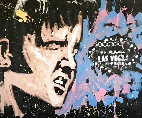 Elvis + Vegas 2007 58x71 Huge Original Painting - David Garibaldi