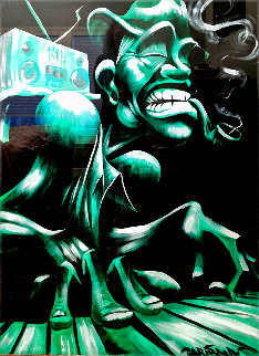 Untitled Portrait of Musician 2001 55x43 Huge Original Painting - David Garibaldi Untitled Portrait of Musician 2001 55x43 Huge Original Painting - David Garibaldi