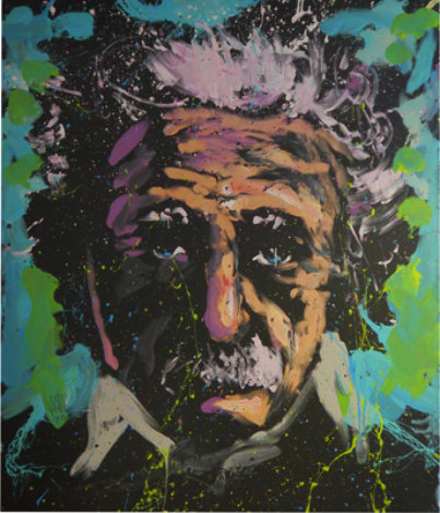Albert Einstein  1010 69x62 Original Painting - David Garibaldi