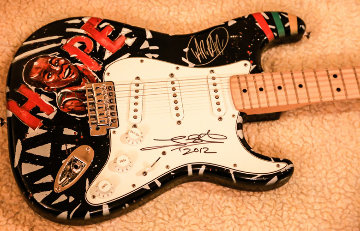 Hope Painting On Fender Stratocaster Guitar 2012 Original Painting - David Garibaldi Hope Painting On Fender Stratocaster Guitar 2012 Original Painting - David Garibaldi
