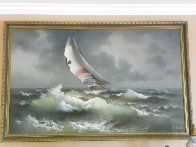 Untitled Painting 1966 37x58 Super Huge Original Painting by Eugene Garin - 1 Untitled Painting 1966 37x58 Super Huge Original Painting by Eugene Garin - 1