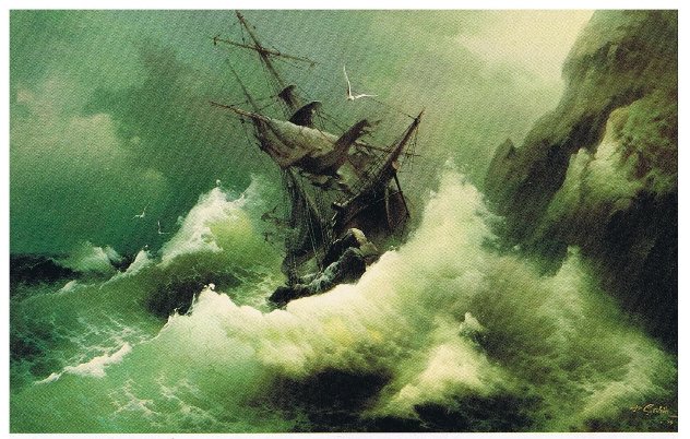 Shipwreck 1979 30x48 Original Painting by Eugene Garin