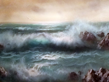 Untitled Seascape 1950 27x54 Very Early Work - Eugene Garin Untitled Seascape 1950 27x54 Very Early Work - Eugene Garin