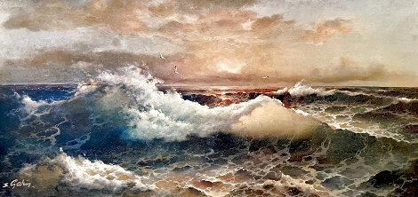Majestic Coast 1979 28x52 - Huge Original Painting - Eugene Garin