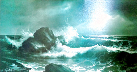 Untitled Seascape 32x55 - Huge Original Painting - Eugene Garin