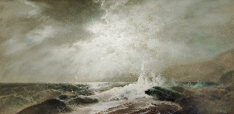 Untitled Seascape 27x51 - Huge Original Painting - Eugene Garin