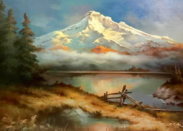 Untitled Landscape 1979 33x43 - Framed Oil on Canvas - Huge by Eugene Garin