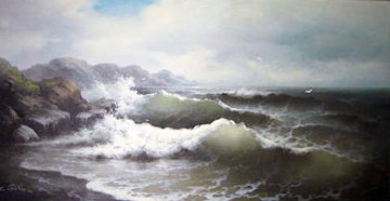 Seascape 1980 36x60 Super Huge Original Painting - Eugene Garin Seascape 1980 36x60 Super Huge Original Painting - Eugene Garin