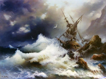 Shipwreck - Sea the Victory 40x50 Super Huge Original Painting - Eugene Garin Shipwreck - Sea the Victory 40x50 Super Huge Original Painting - Eugene Garin