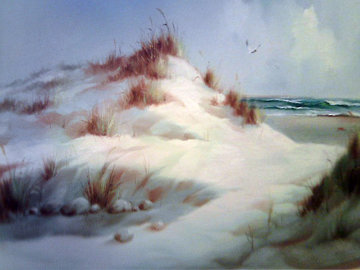 Untitled Winter Landscape 46x34  Huge Original Painting - Eugene Garin