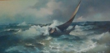 Sailors Plight 1971 24x48 Super Huge Original Painting - Eugene Garin Sailors Plight 1971 24x48 Super Huge Original Painting - Eugene Garin