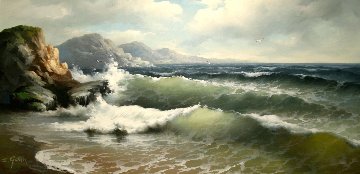 Shores 1970 29x53 Huge Original Painting - Eugene Garin Shores 1970 29x53 Huge Original Painting - Eugene Garin