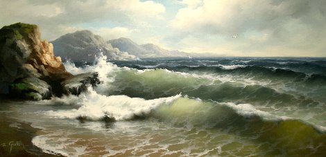 Shores 1970 29x53 Huge Original Painting - Eugene Garin
